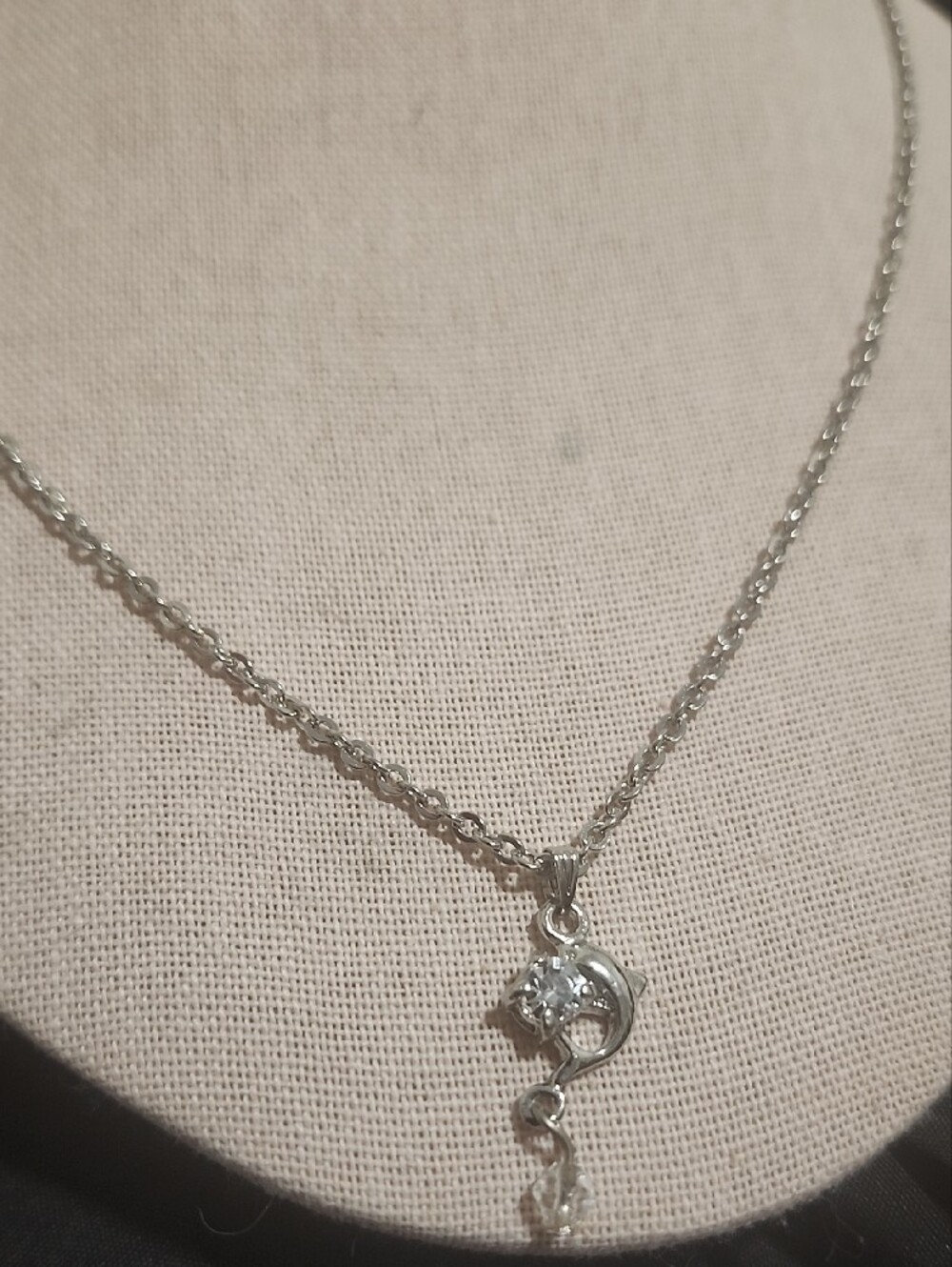 Crystal Tide Dolphin Necklace - Picture 3 of 5